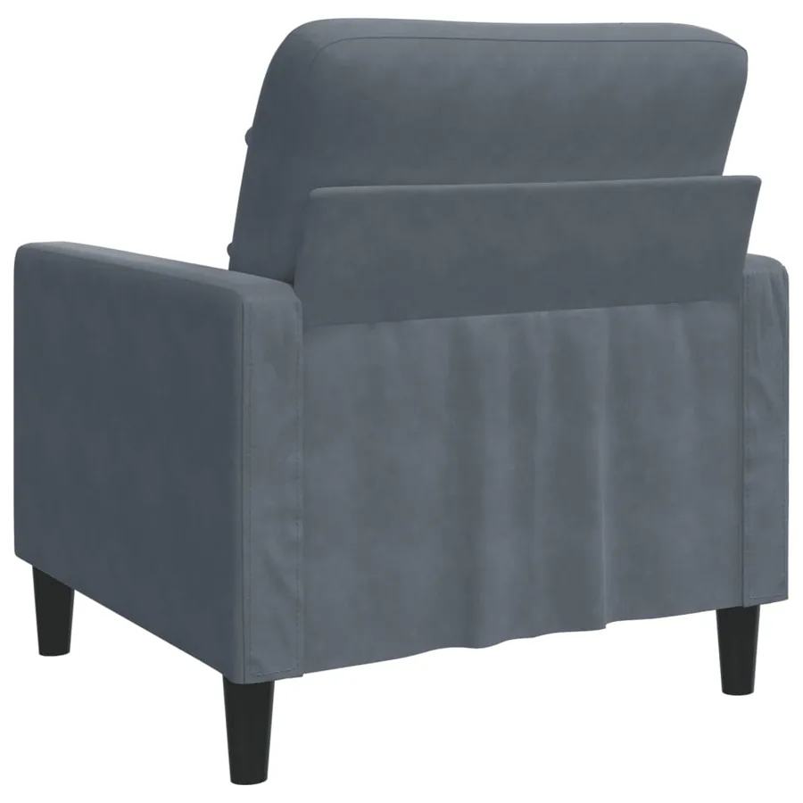 Fauteuil Gris foncé 60 cm Velours - 6
