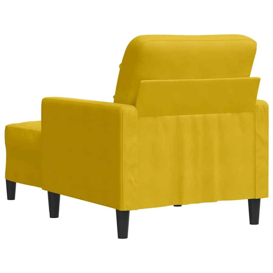 Fauteuil avec repose-pied jaune 60 cm velours - 5