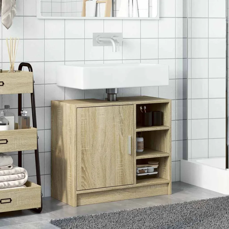 Armoire d'évier chêne sonoma 63x29x55 cm bois d'ingénierie - 3