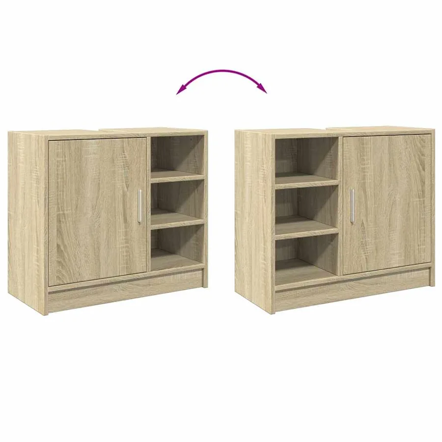 Armoire d'évier chêne sonoma 63x29x55 cm bois d'ingénierie - 8