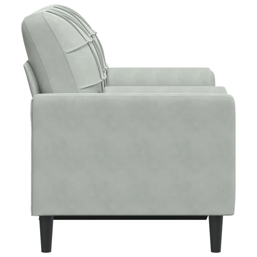 Canapé 2 places avec oreillers gris clair 120 cm velours - 4