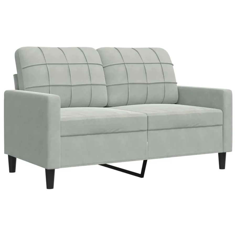 Ensemble de canapés 2 pcs avec coussins Gris clair Velours - 4