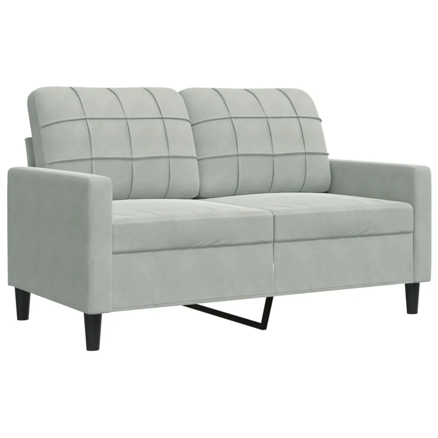 Ensemble de canapés 3 pcs avec coussins Gris clair Velours - 4