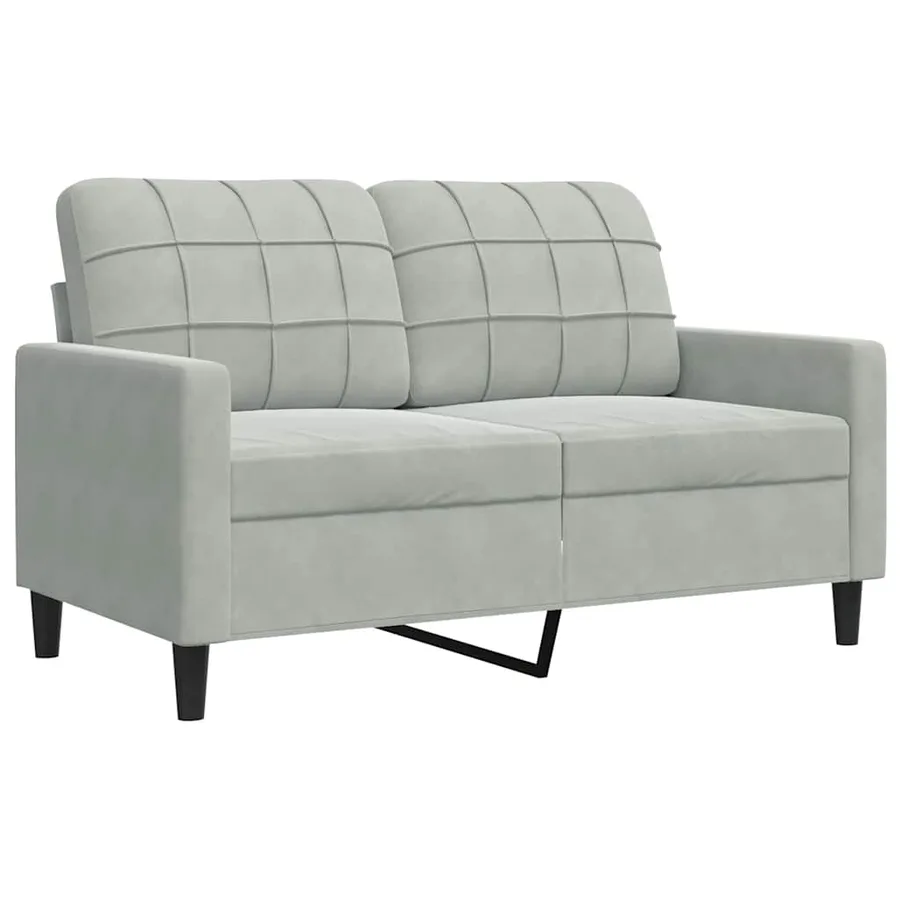 Ensemble de canapés 3 pcs avec coussins Gris clair Velours - 5
