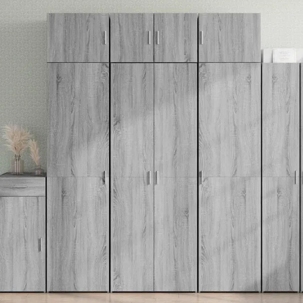 Buffet haut sonoma gris 70x42,5x185 cm bois d'ingénierie