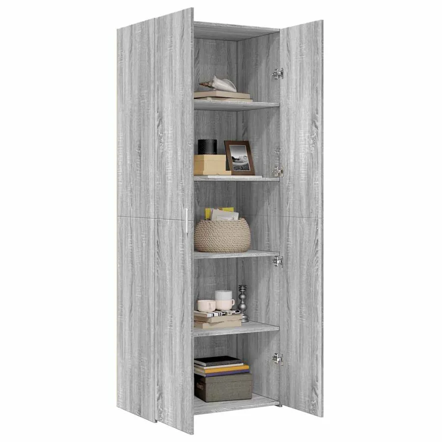 Buffet haut sonoma gris 70x42,5x185 cm bois d'ingénierie - 7