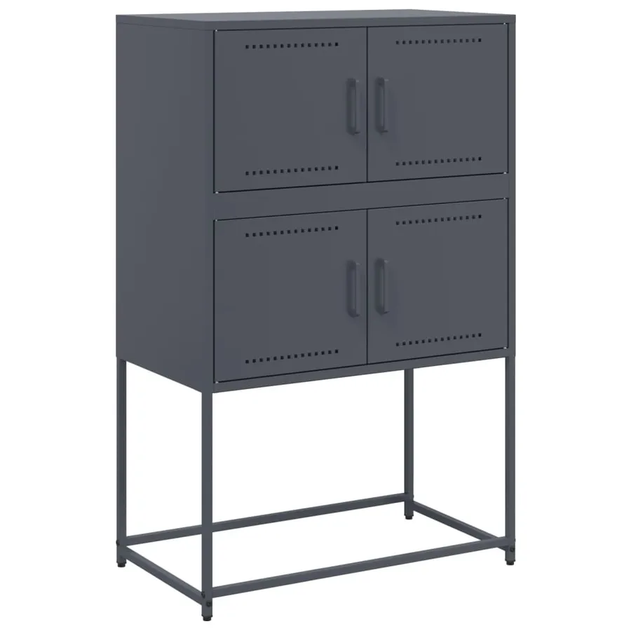 Buffet anthracite 68,5x38,5x107 cm acier - 2