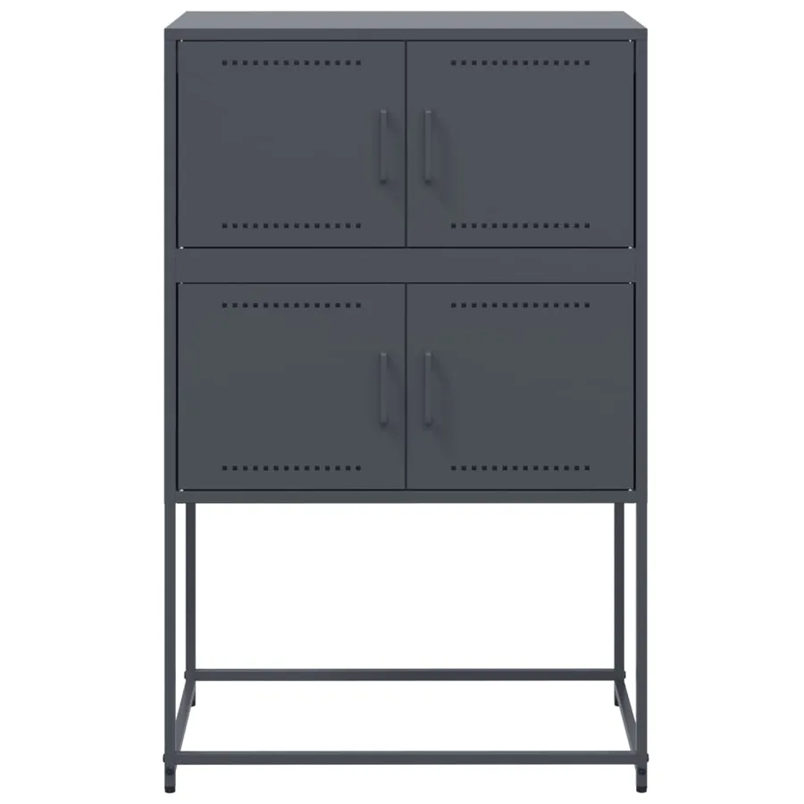 Buffet anthracite 68,5x38,5x107 cm acier - 6