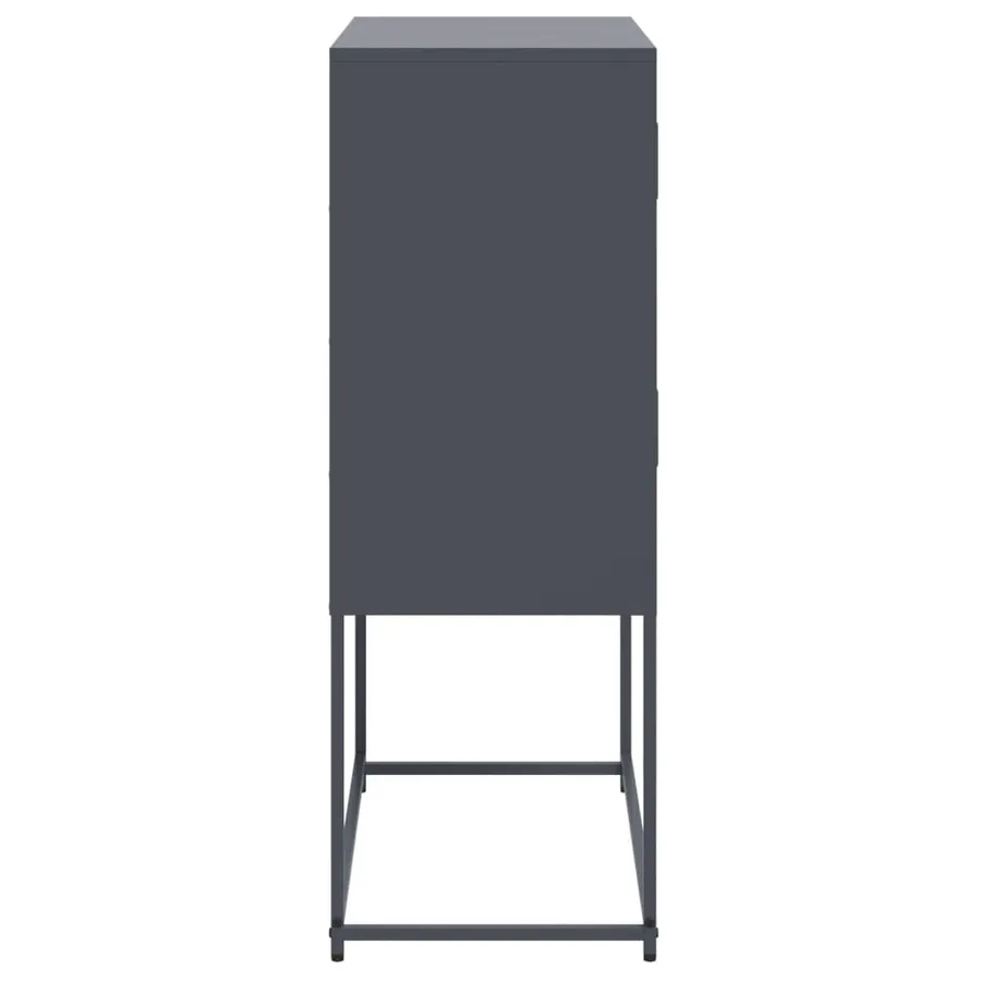 Buffet anthracite 68,5x38,5x107 cm acier - 7