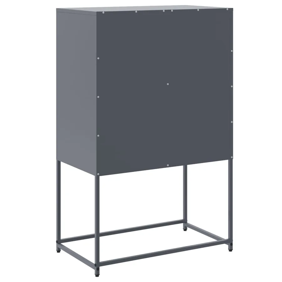 Buffet anthracite 68,5x38,5x107 cm acier - 8