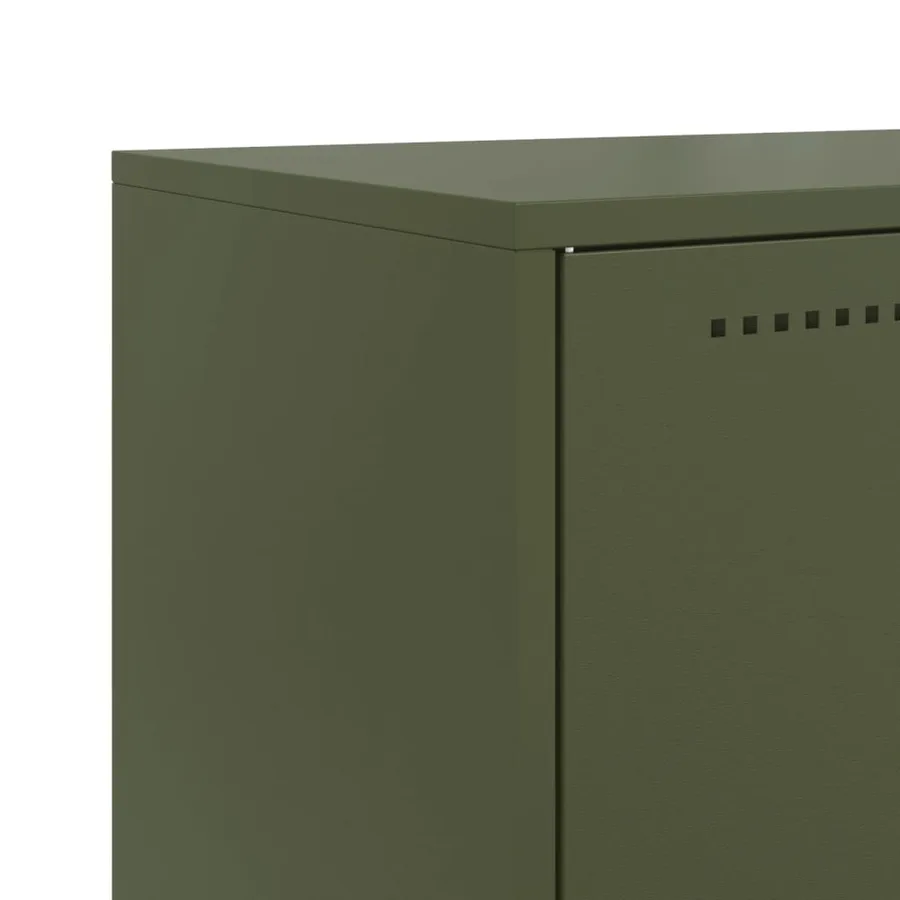 Buffet vert olive 68,5x38,5x107 cm acier - 10