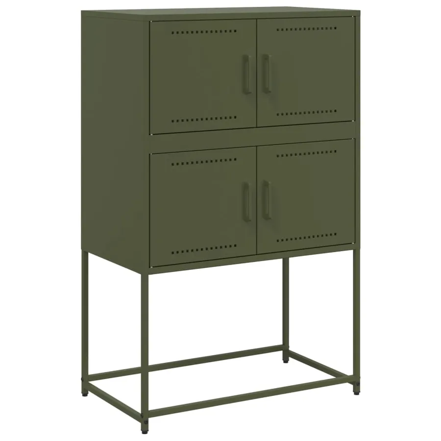 Buffet vert olive 68,5x38,5x107 cm acier - 2