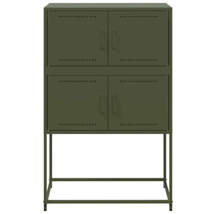 Buffet vert olive 68,5x38,5x107 cm acier - 6