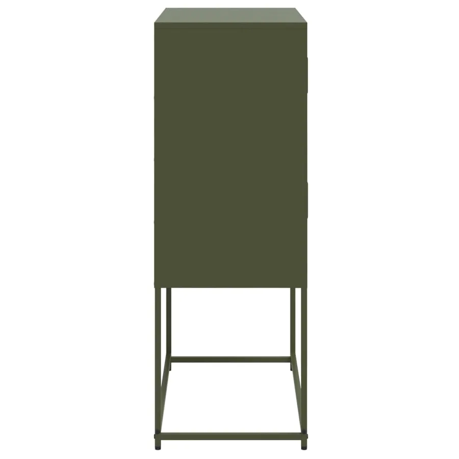 Buffet vert olive 68,5x38,5x107 cm acier - 7