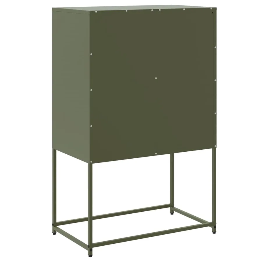 Buffet vert olive 68,5x38,5x107 cm acier - 8