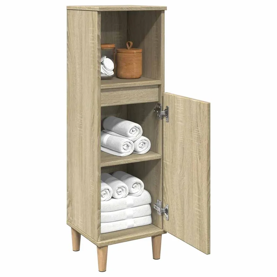 Armoire salle de bain chêne sonoma 30x30x100 cm - 3