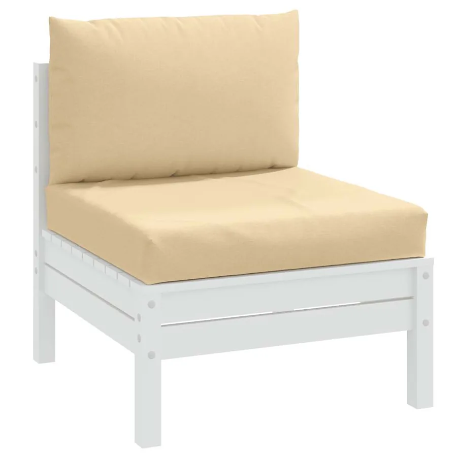Coussins de palette lot de 2 beige mélangé tissu
