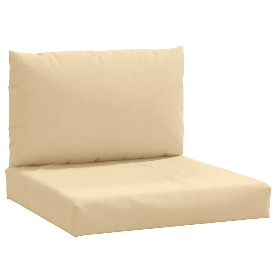 Coussins de palette lot de 2 beige mélangé tissu - 2