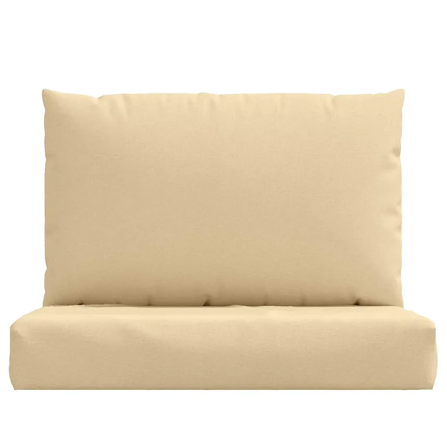 Coussins de palette lot de 2 beige mélangé tissu - 4