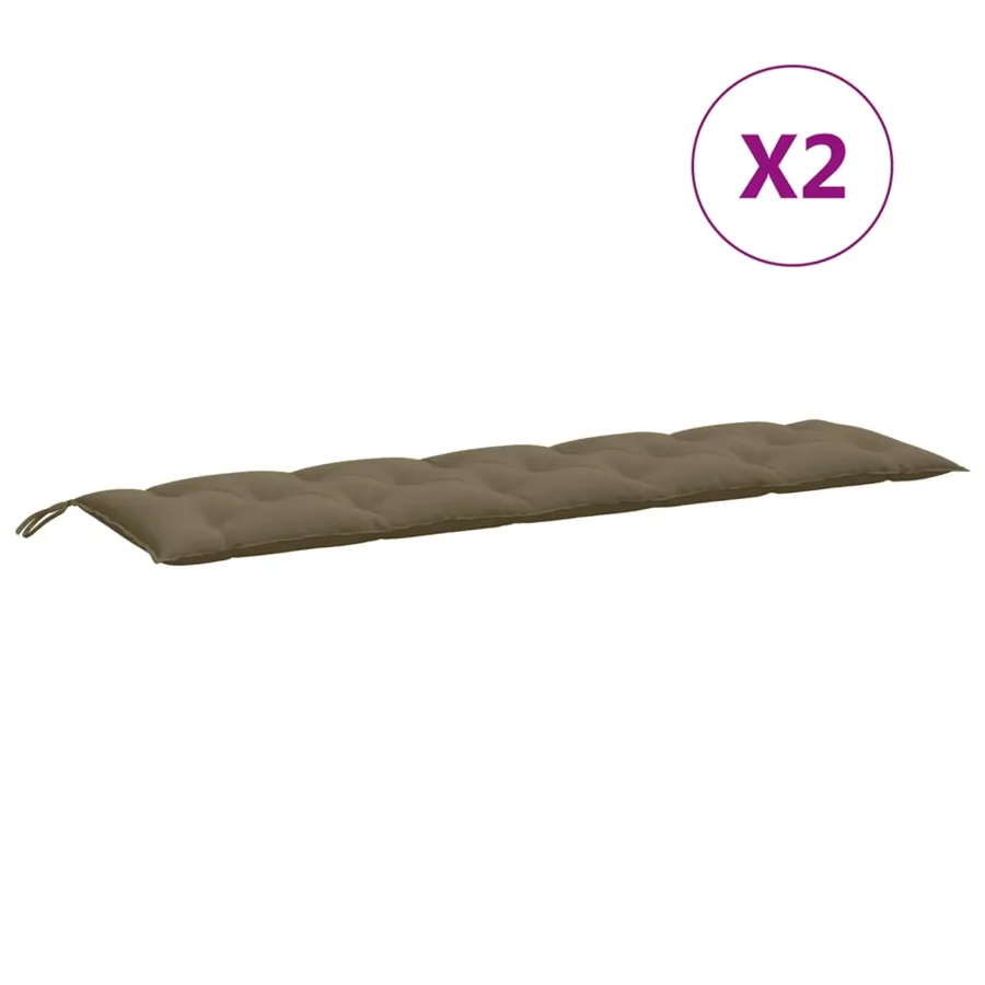 Coussins de banc de jardin lot de 2 taupe mélangé tissu - 4