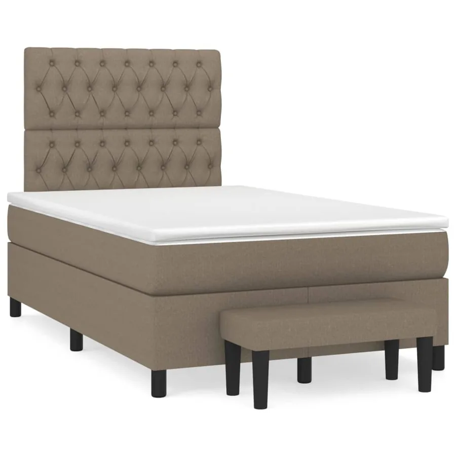 Sommier à lattes de lit avec matelas taupe 120x190 cm tissu