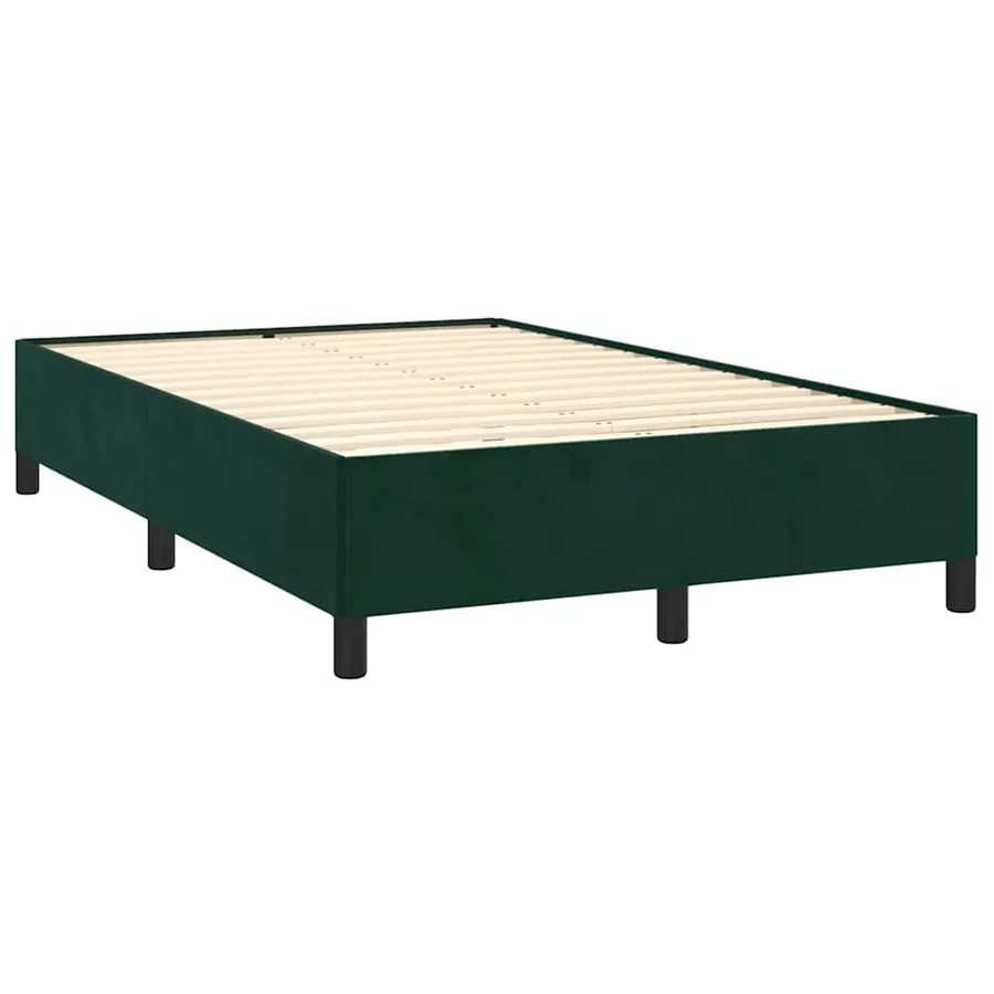 Sommier à lattes de lit avec matelas vert foncé 120x190 cm - 4