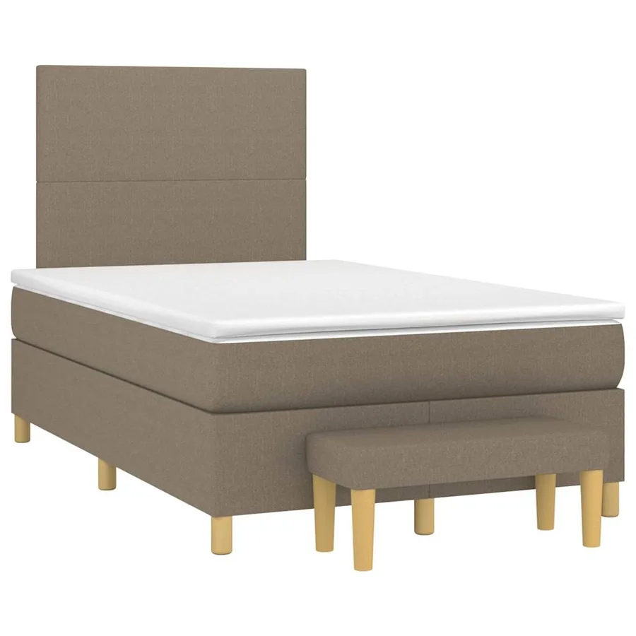 Sommier à lattes de lit avec matelas taupe 120x190 cm tissu - 2