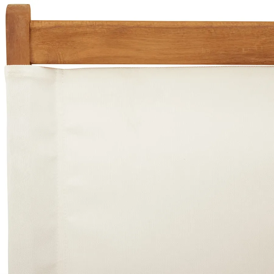 Chaises de jardin lot de 2 blanc crème bois acacia massif tissu - 9