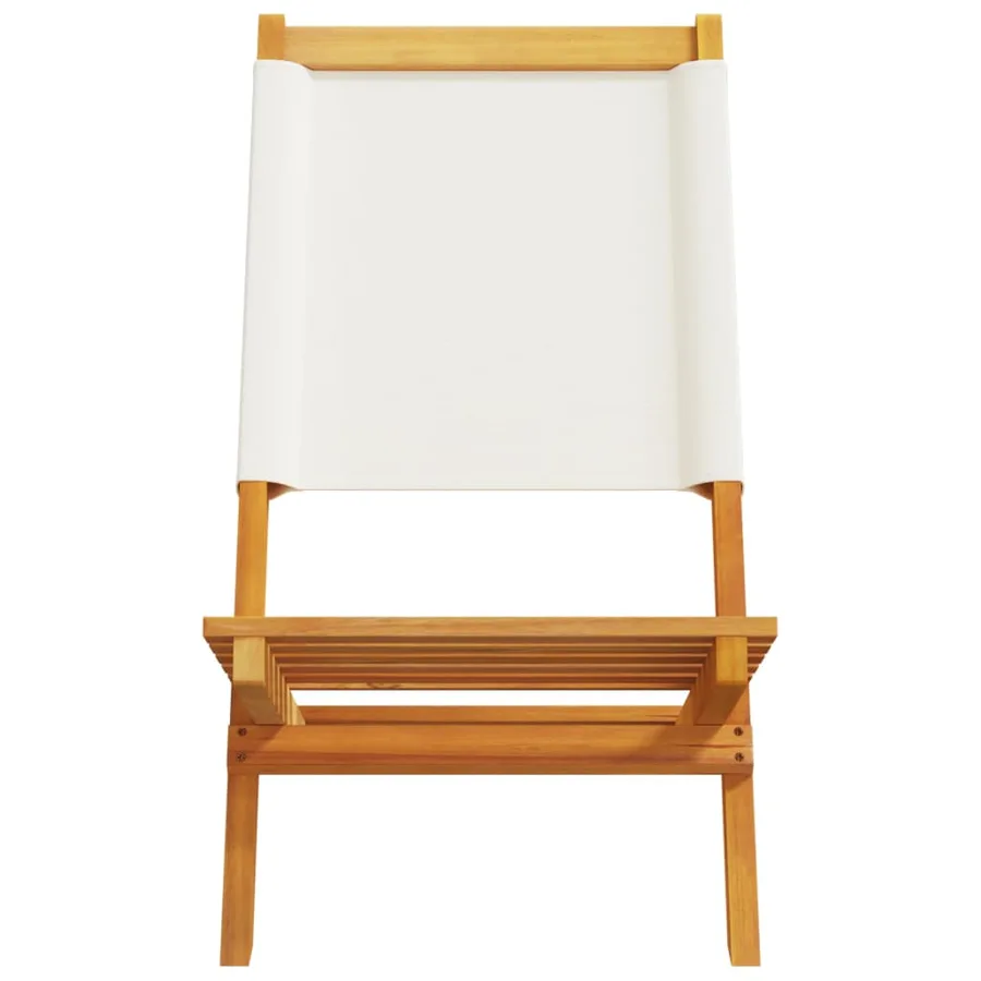 Chaises de jardin pliantes lot de 4 tissu et bois massif - 5
