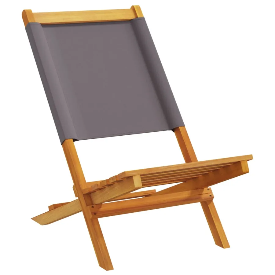 Chaises de jardin pliantes lot de 8 tissu et bois massif - 2