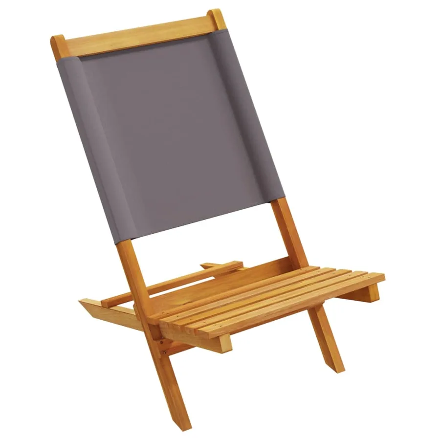 Chaises de jardin pliantes lot de 8 tissu et bois massif - 3