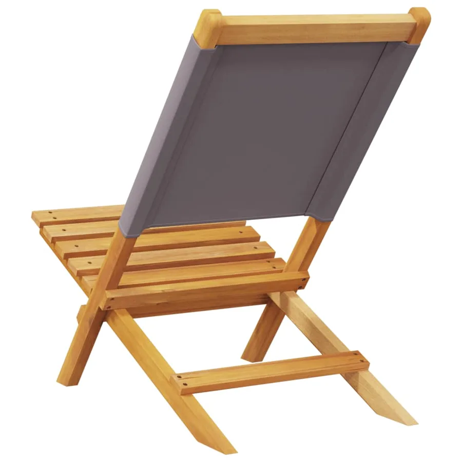 Chaises de jardin pliantes lot de 4 tissu et bois massif - 7