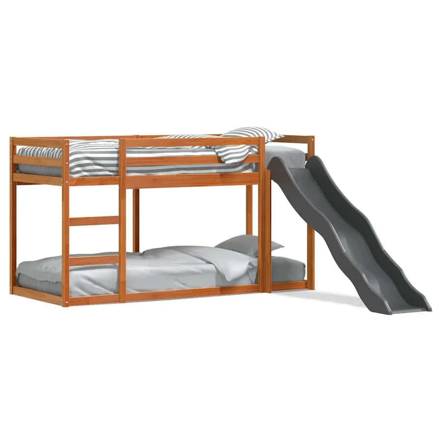 Lit superposé avec toboggan et échelle sans matelas 75x190 cm - 2