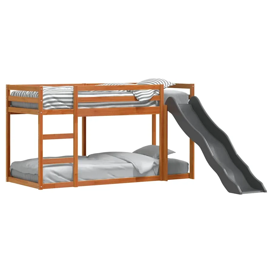 Lit superposé avec toboggan et échelle sans matelas 75x190 cm - 3