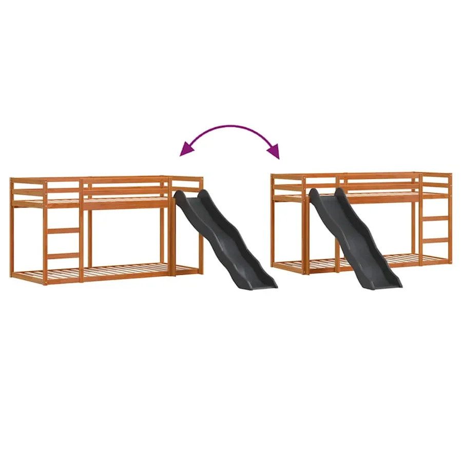 Lit superposé avec toboggan et échelle sans matelas 75x190 cm - 8