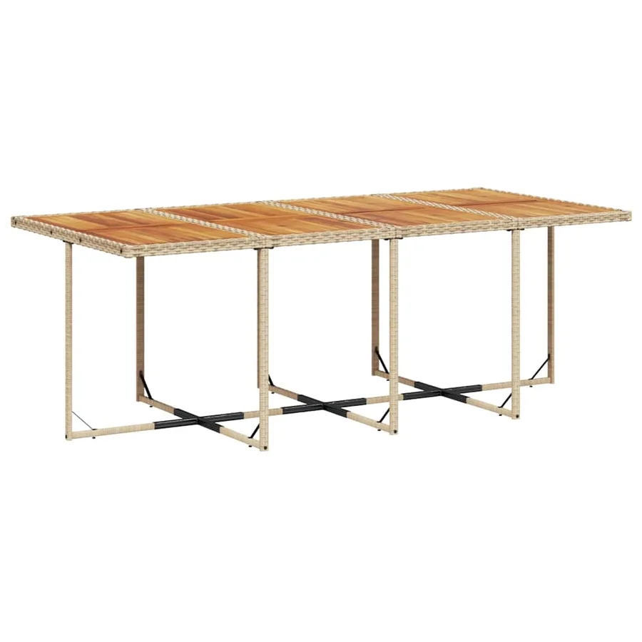 Ensemble à manger de jardin et coussins 9 pcs beige Poly rotin - 4