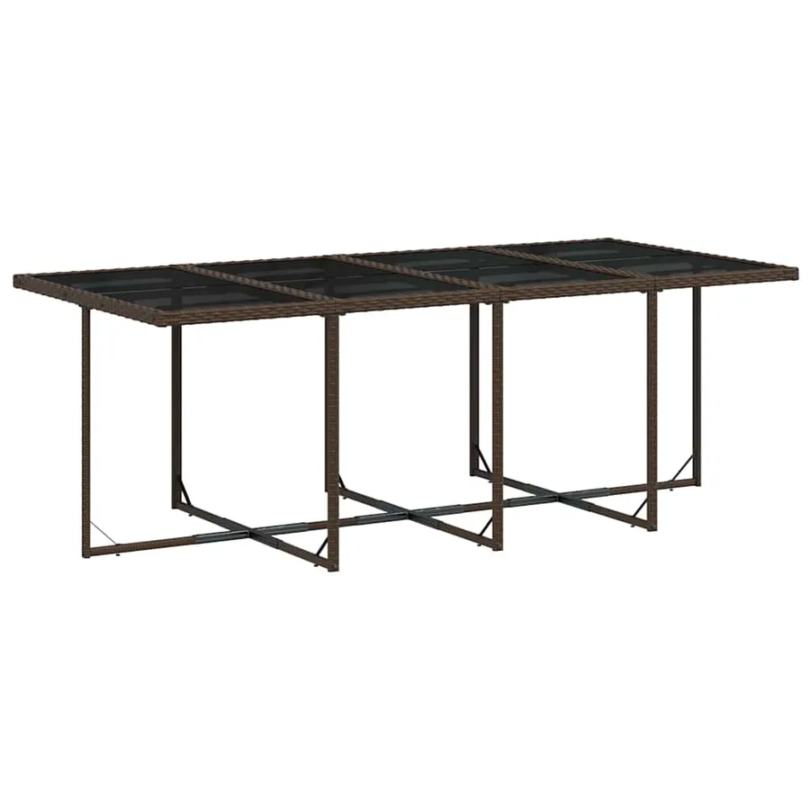Ensemble à manger de jardin et coussins 9 pcs marron poly rotin - 4