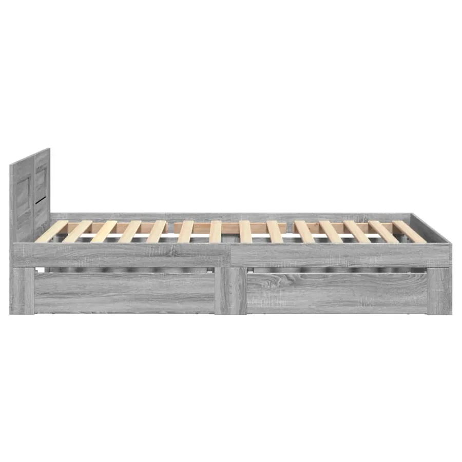 Cadre de lit avec tête de lit sans matelas sonoma gris 75x190cm - 6