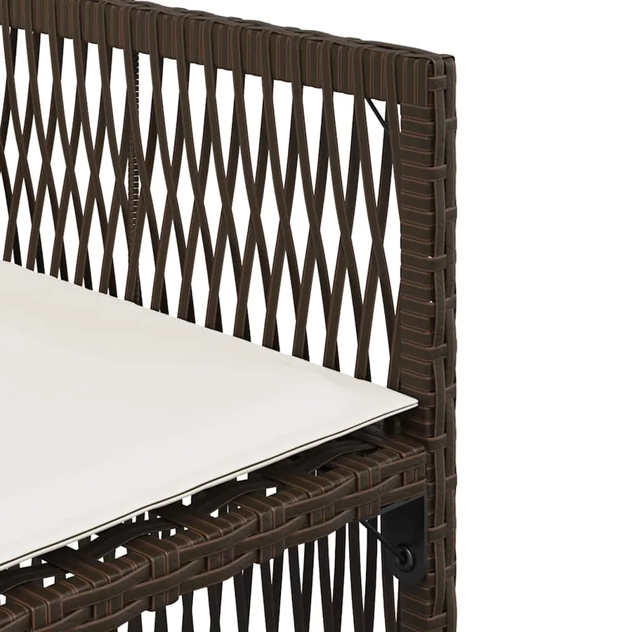 Chaises de jardin avec coussins lot de 4 marron résine tressée - 10