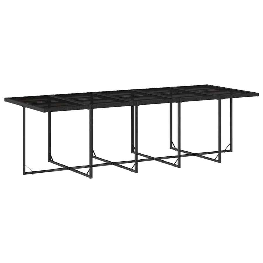 Ensemble à manger de jardin 15 pcs coussins noir résine tressée - 3