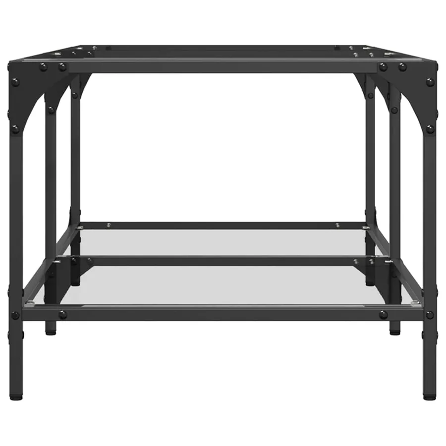 Table basse avec dessus en verre transparent 98,5x50x40cm acier - 5
