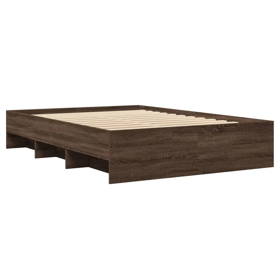 Cadre de lit sans matelas chêne marron 135x190 cm - 4