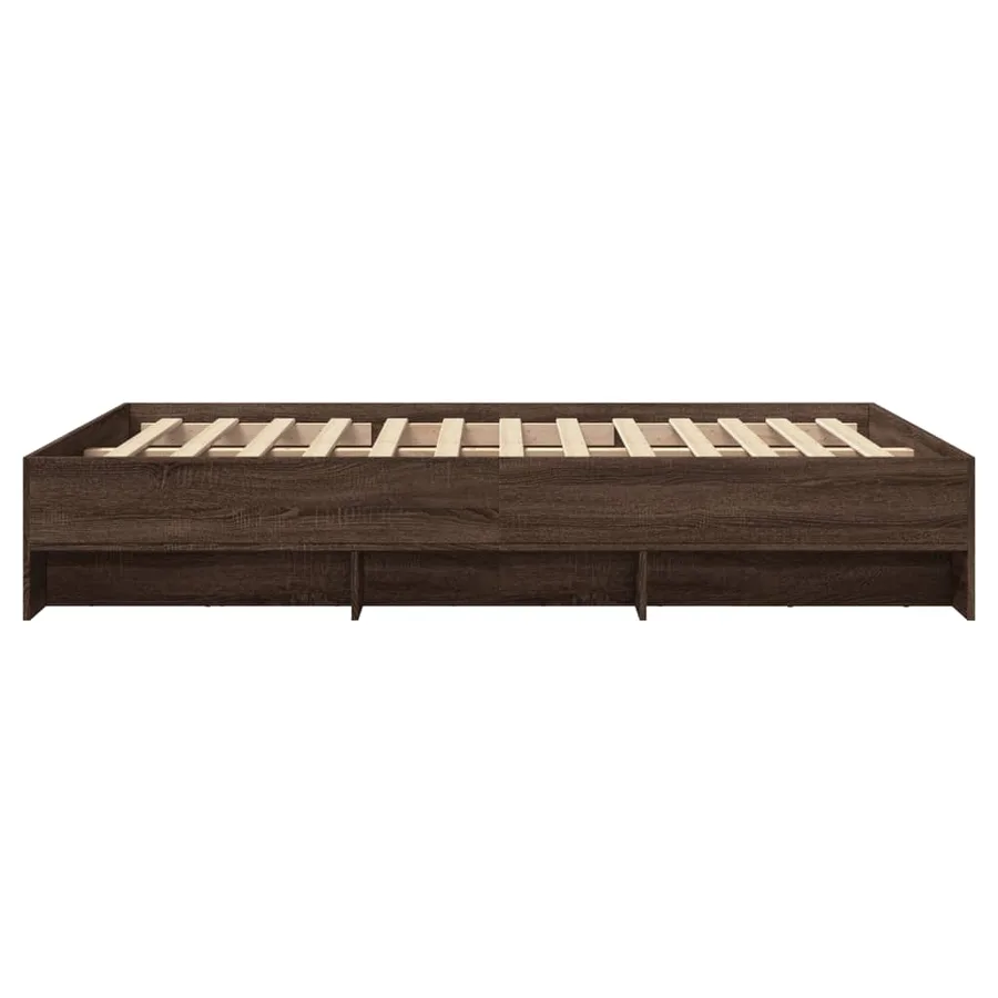 Cadre de lit sans matelas chêne marron 135x190 cm - 6