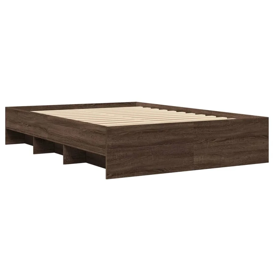 Cadre de lit sans matelas chêne marron 135x190 cm - 7