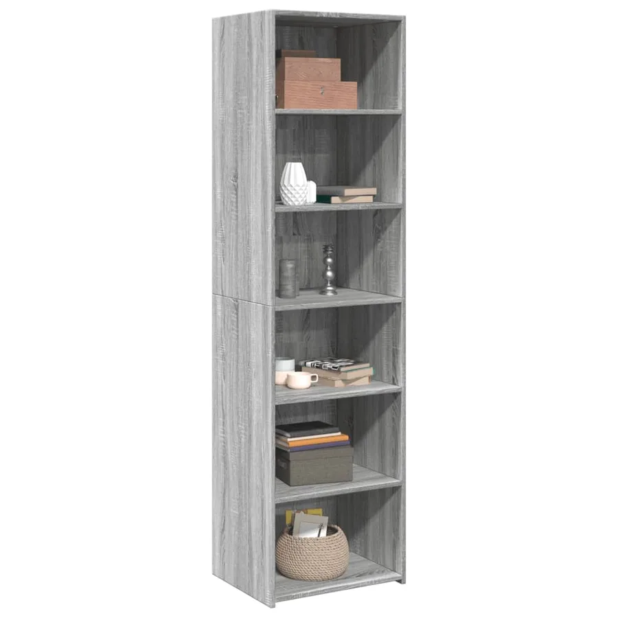 Buffet haut sonoma gris 50x41x185 cm bois d'ingénierie - 3