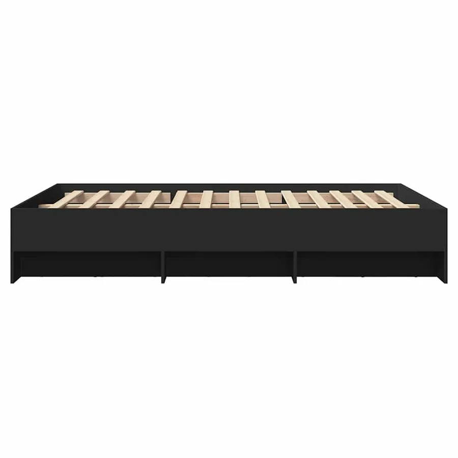 Cadre de lit sans matelas noir 120x190 cm bois d'ingénierie - 6