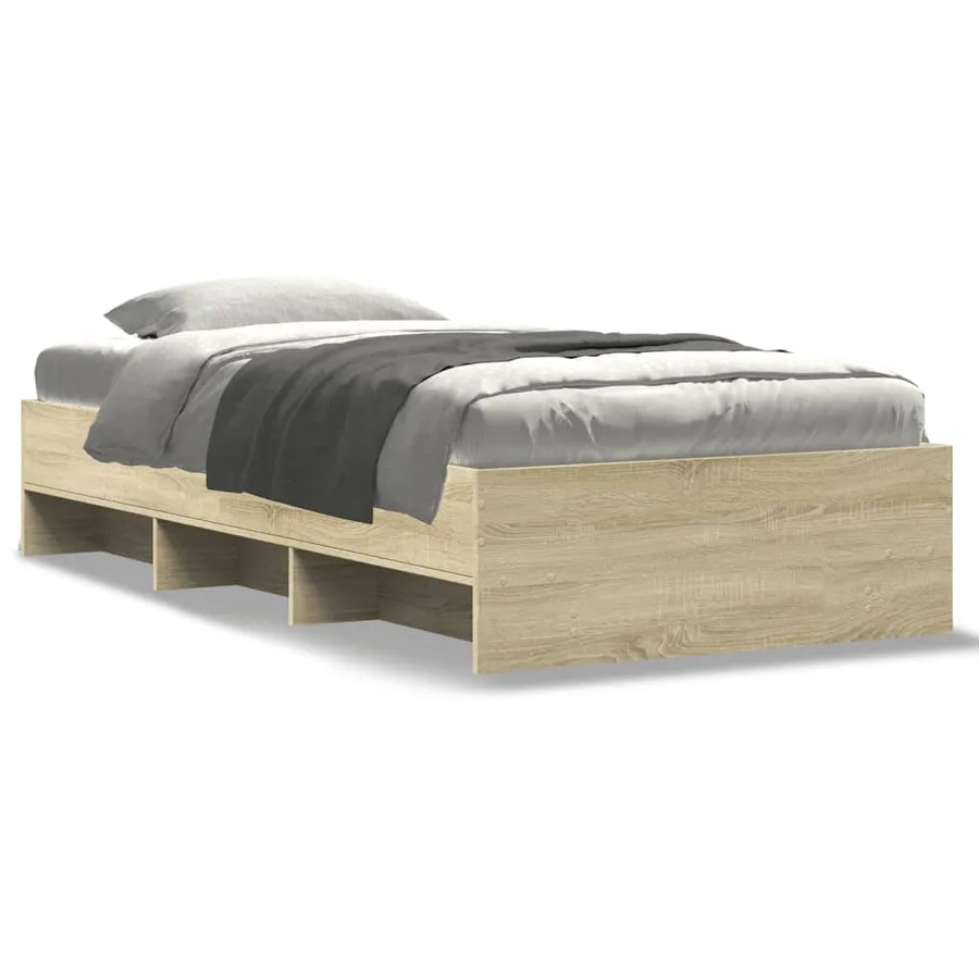 Cadre de lit sans matelas chêne sonoma 75x190 cm - 2