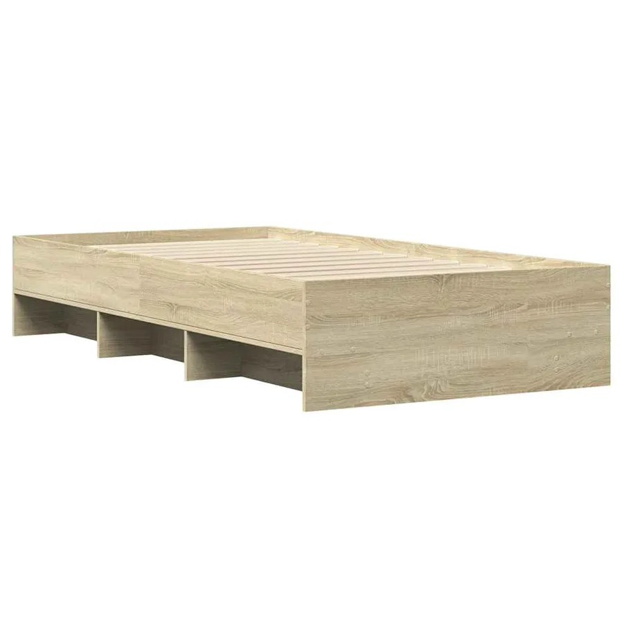Cadre de lit sans matelas chêne sonoma 75x190 cm - 4