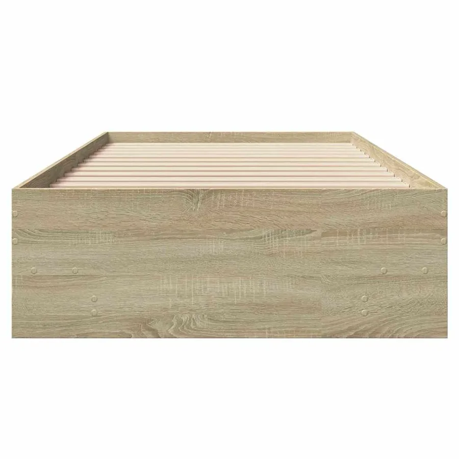 Cadre de lit sans matelas chêne sonoma 75x190 cm - 5