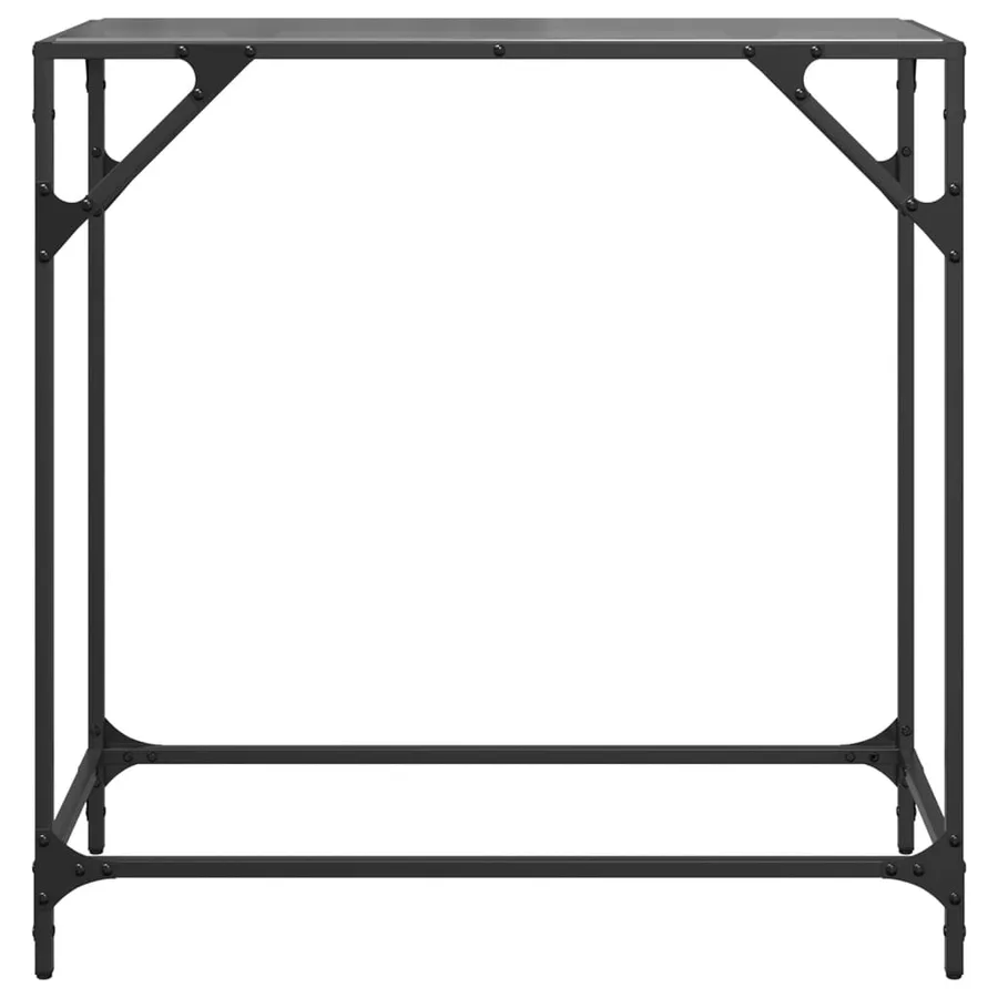 Table console avec dessus en verre noir 80x35x81 cm acier - 4